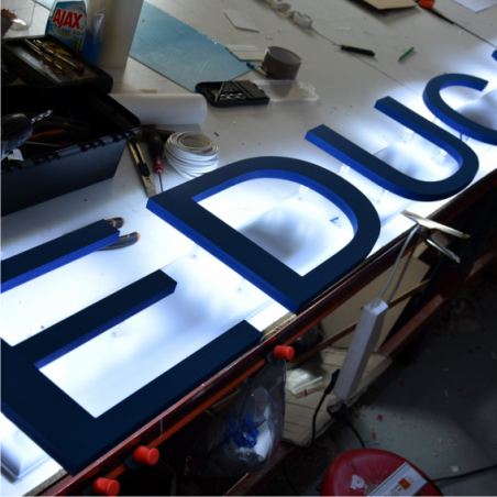 Pvc Eclairage Enseigne lumineuse en lettres individuelles PVC rétro éclairage LEDS
