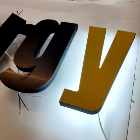 Pvc Eclairage Enseigne lumineuse en lettres individuelles PVC rétro éclairage LEDS