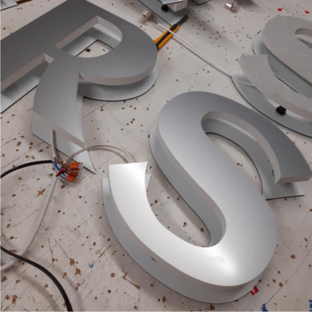 Pvc Eclairage Enseigne lumineuse en lettres individuelles PVC rétro éclairage LEDS