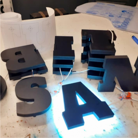 Pvc Eclairage Enseigne lumineuse en lettres individuelles PVC rétro éclairage LEDS