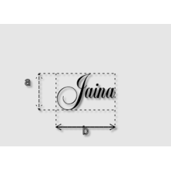 Découpe de lettres : "Jaina"