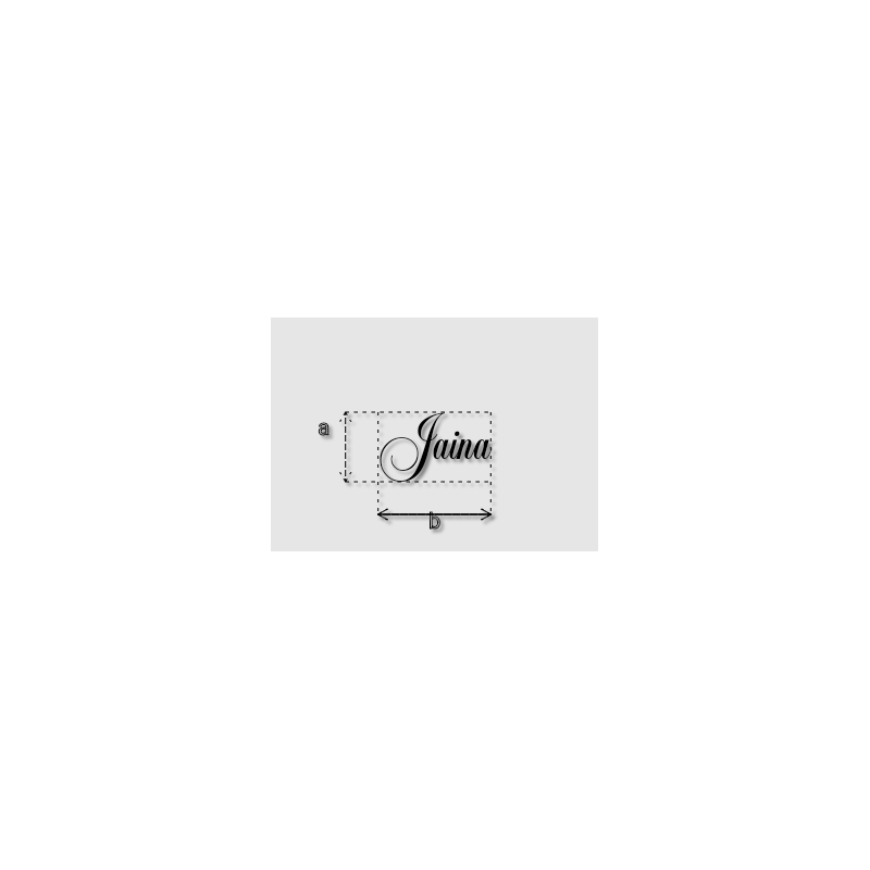 Découpe de lettres : "Jaina"