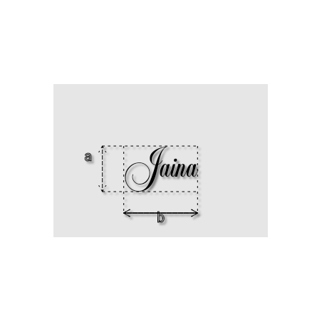 Découpe de lettres : "Jaina"