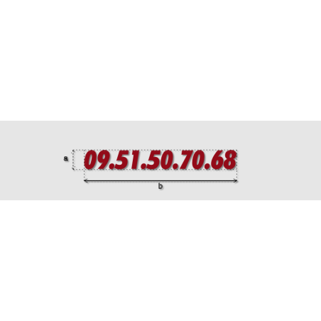 Découpe de lettres : "09.51.50.70.68"