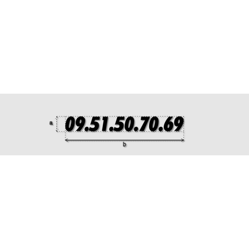 Découpe de lettres : "09.51.50.70.69"