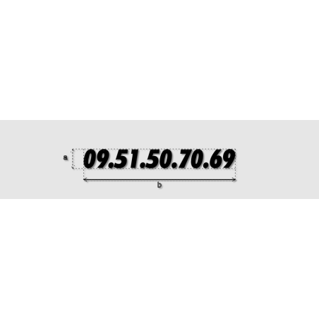 Découpe de lettres : "09.51.50.70.69"