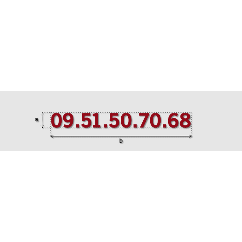 Découpe de lettres : "09.51.50.70.68"