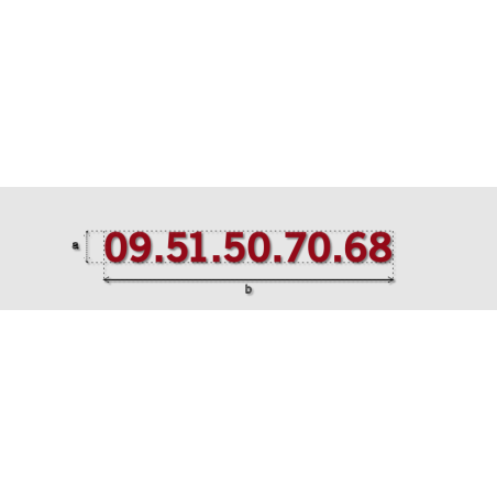 Découpe de lettres : "09.51.50.70.68"