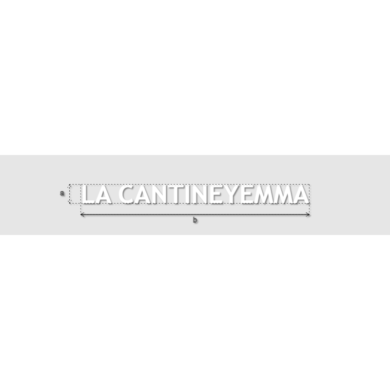 Découpe de lettres : "LA CANTINEYEMMA"