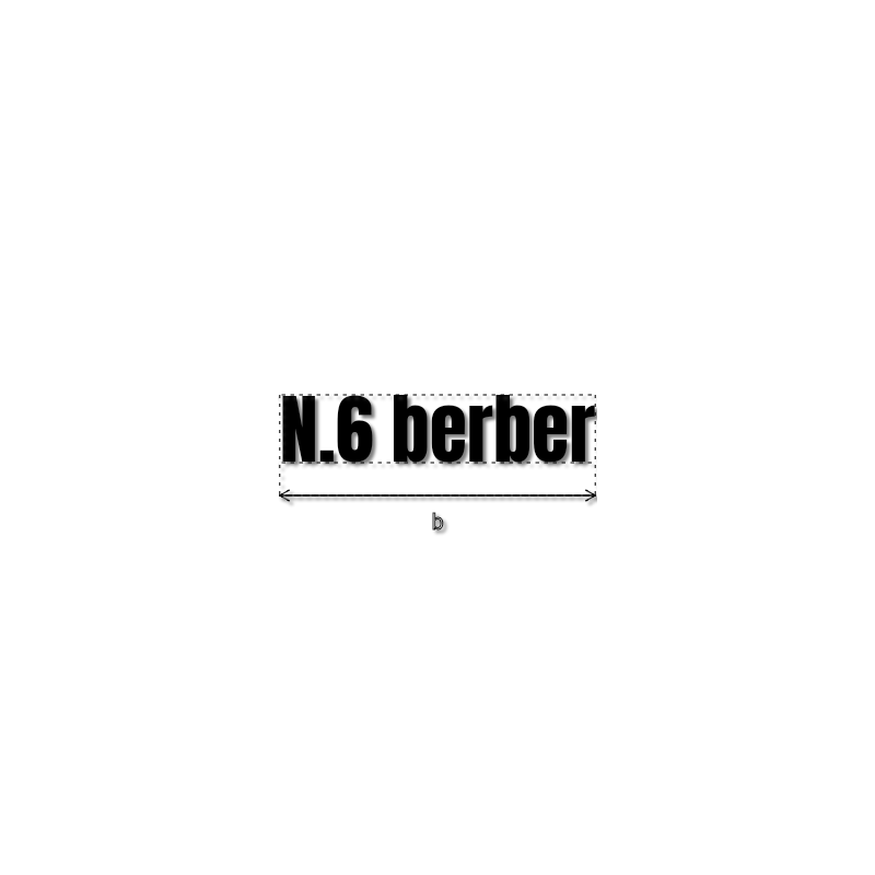 Découpe de lettres : "N.6 berber"
