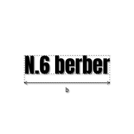 Découpe de lettres : "N.6 berber"