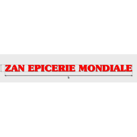 Découpe de lettres : "ZAN EPICERIE MONDIALE"