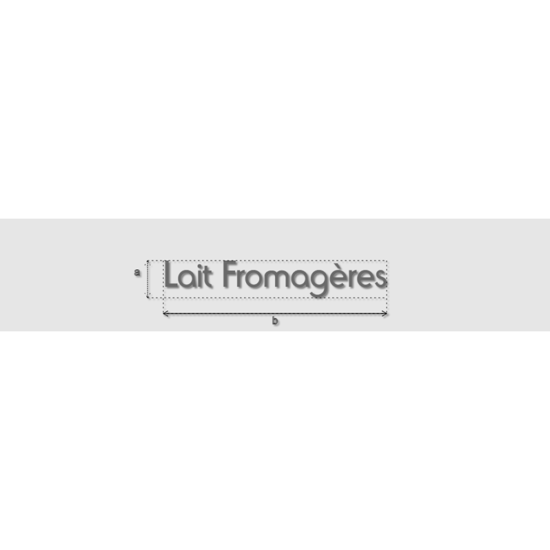 Découpe de lettres : "Lait Fromagères"