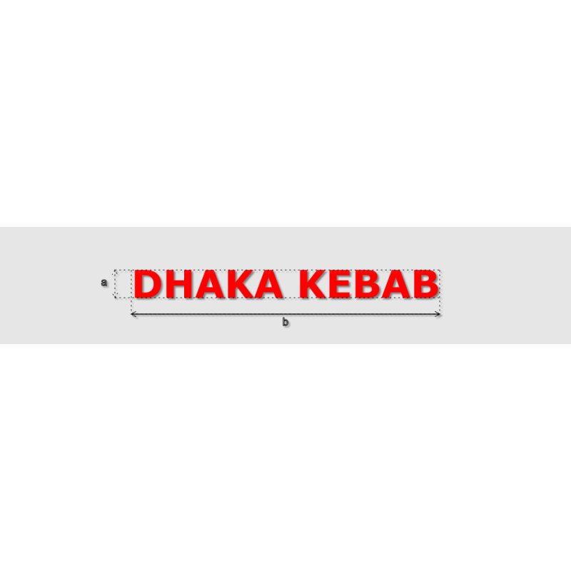 Découpe de lettres : "DHAKA KEBAB"