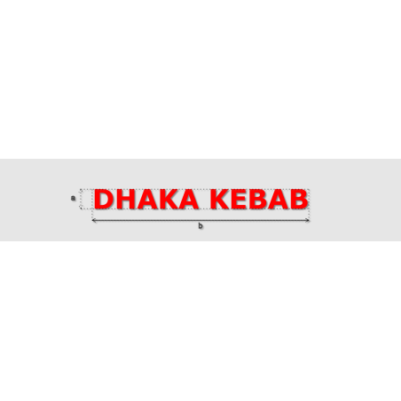 Découpe de lettres : "DHAKA KEBAB"