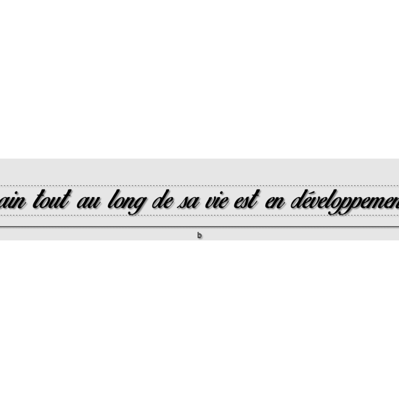 Découpe de lettres : "Tout être humain tout au long de sa vie est en développement Carl Rogers"