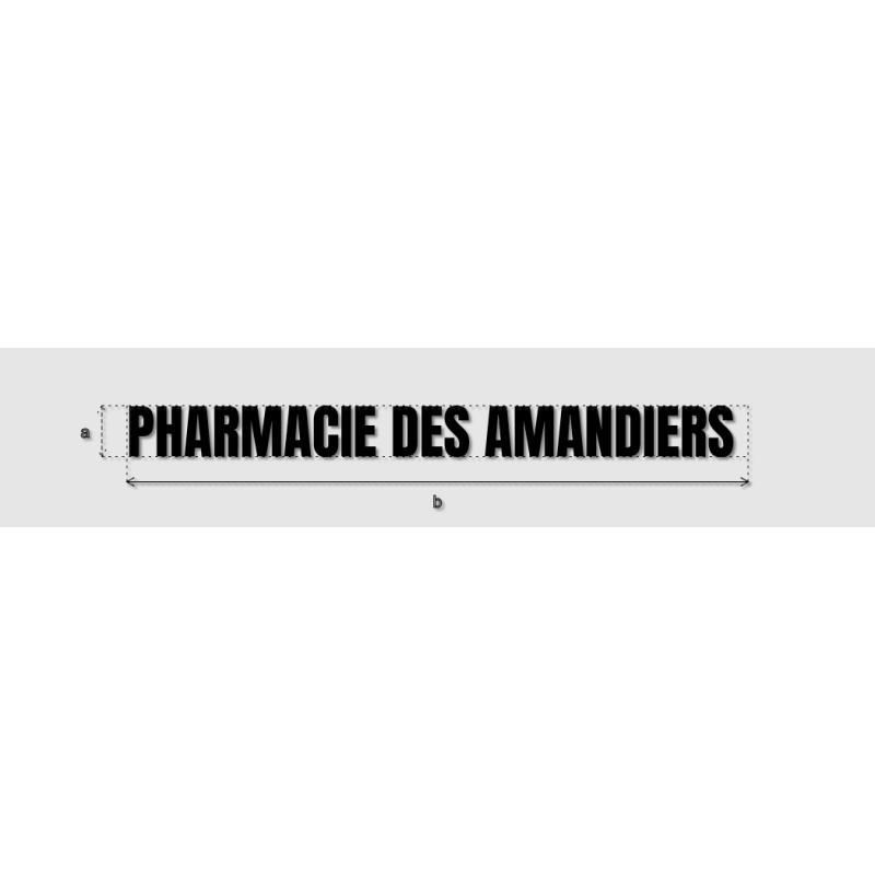 Découpe de lettres : "PHARMACIE DES AMANDIERS "