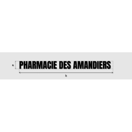 Découpe de lettres : "PHARMACIE DES AMANDIERS "