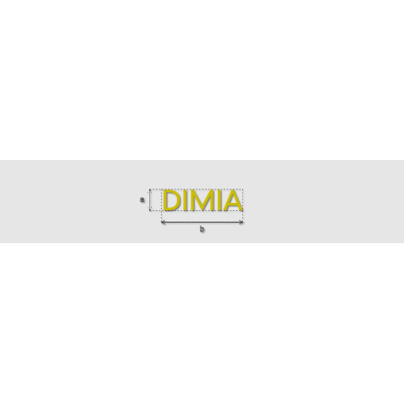 Découpe de lettres : "DIMIA"