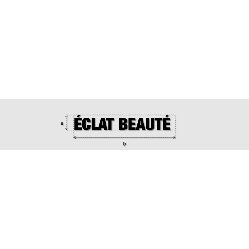 Découpe de lettres : "ÉCLAT BEAUTÉ "