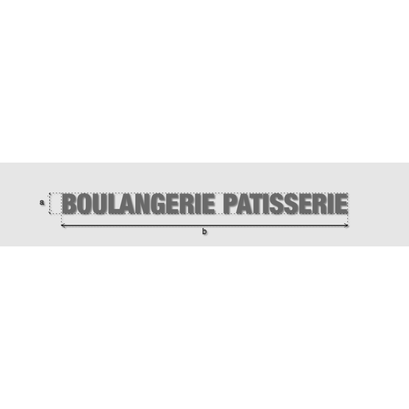 Découpe de lettres : "BOULANGERIE PATISSERIE"