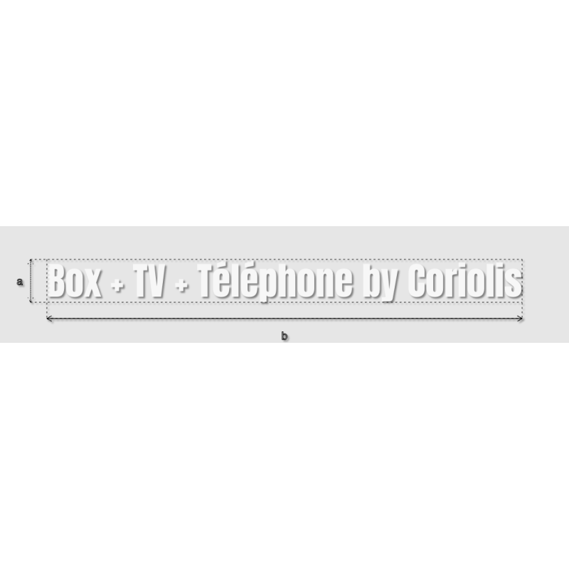 Découpe de lettres : "Box + TV + Téléphone by Coriolis"