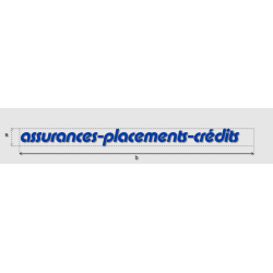 Découpe de lettres : "assurances-placements-crédits   "