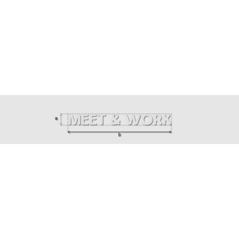Découpe de lettres : "MEET & WORK"