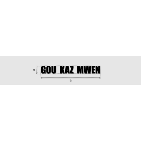 Découpe de lettres : "GOU  KAZ  MWEN"