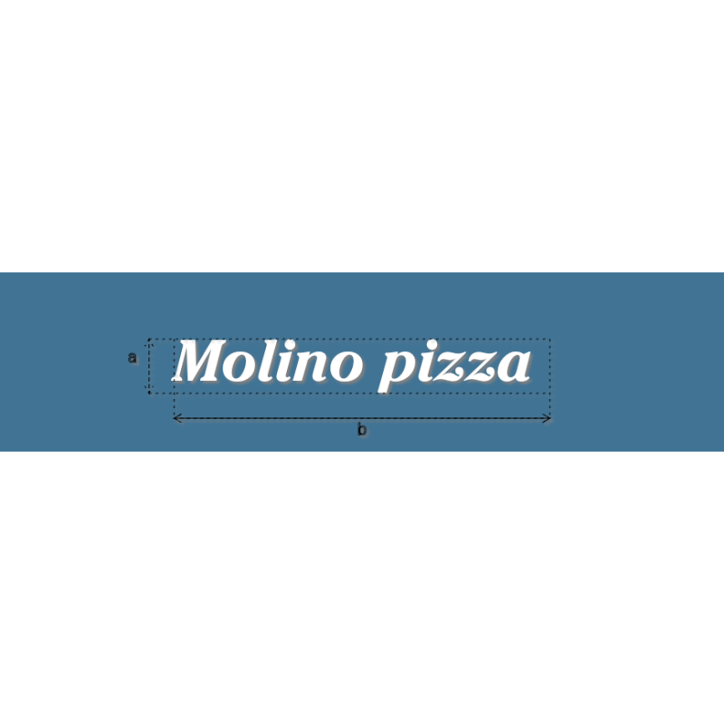Découpe de lettres : "Molino pizza "
