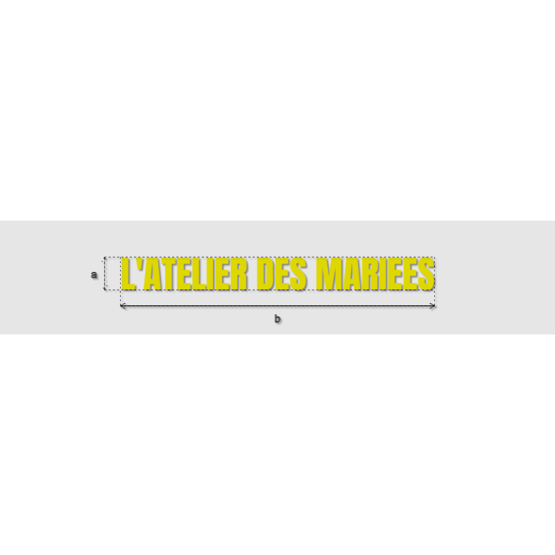 Découpe de lettres : "L'ATELIER DES MARIEES"