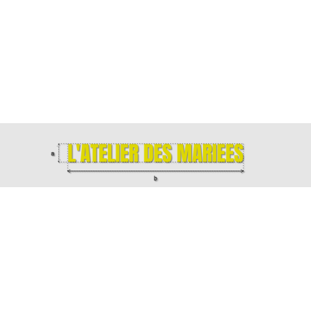Découpe de lettres : "L'ATELIER DES MARIEES"