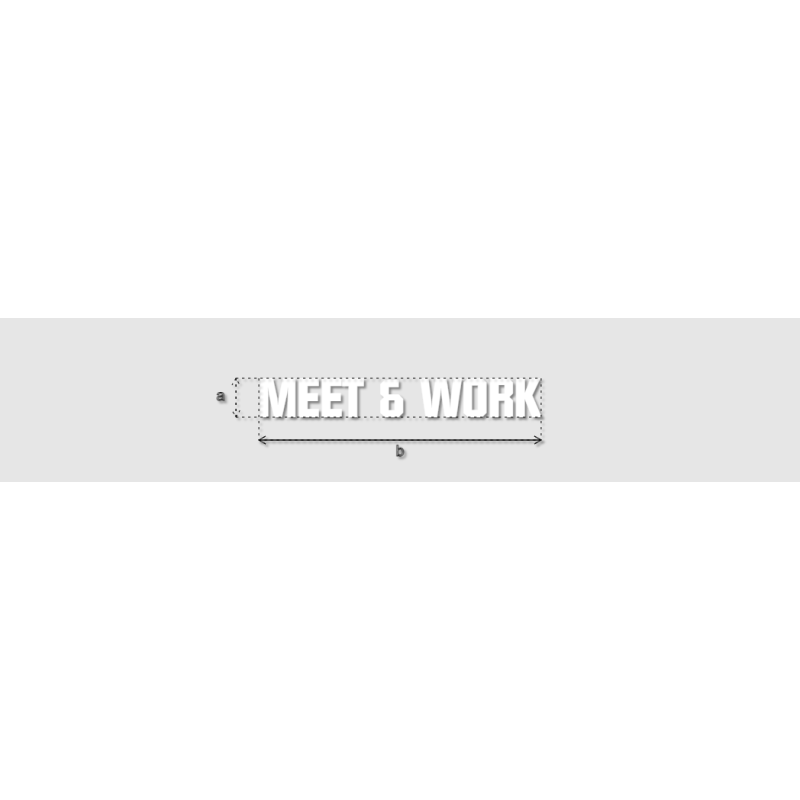 Découpe de lettres : "MEET & WORK"