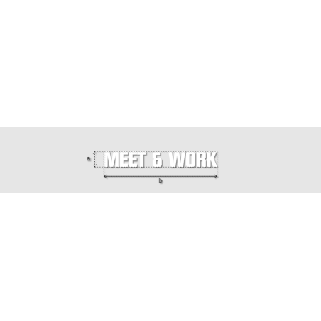Découpe de lettres : "MEET & WORK"