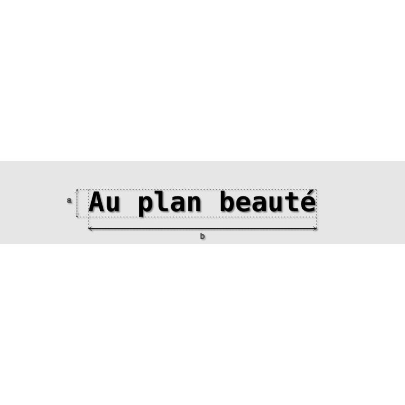 Découpe de lettres : "Au plan beauté"