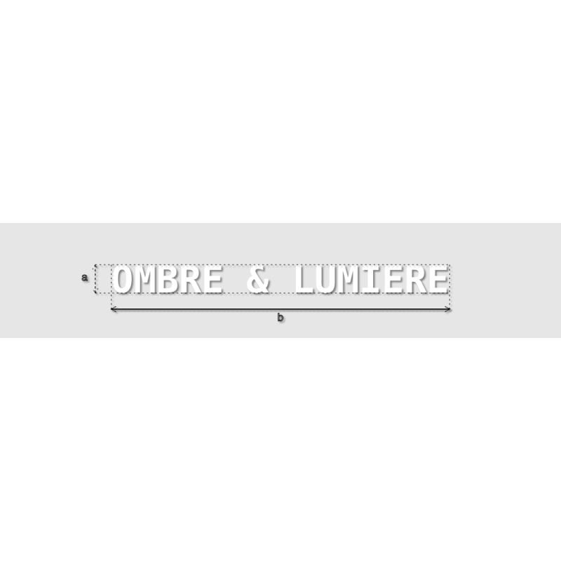 Découpe de lettres : "OMBRE & LUMIERE"