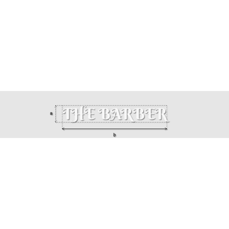 Découpe de lettres : "THE BARBER"