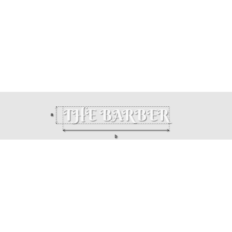 Découpe de lettres : "THE BARBER"