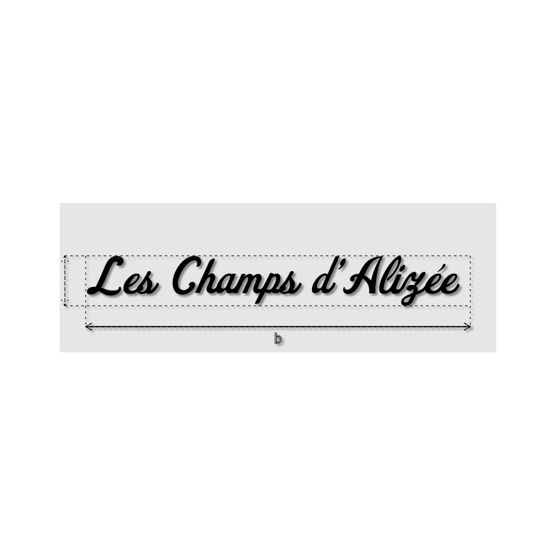 Découpe de lettres : "Les Champs d’Alizée "