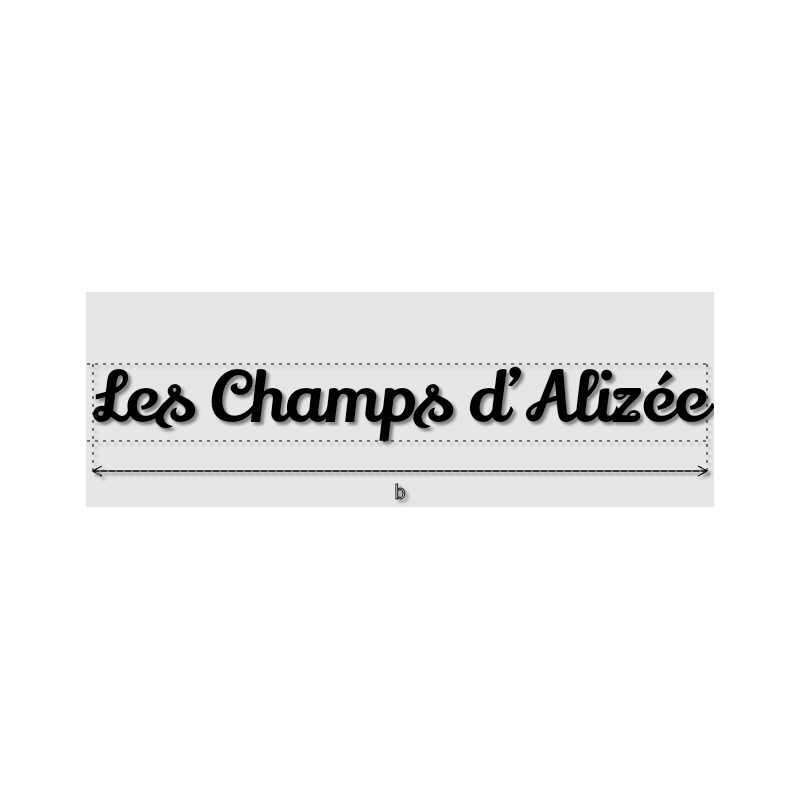 Découpe de lettres : "Les Champs d’Alizée"