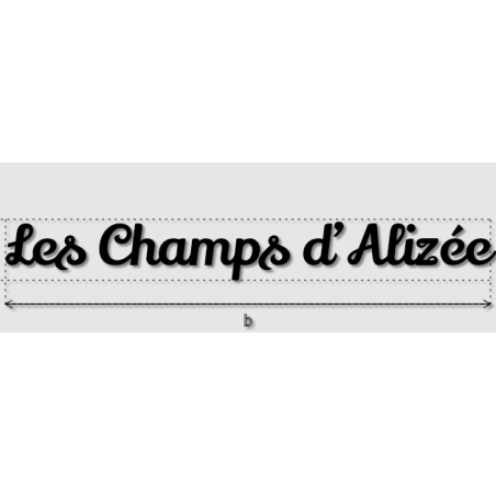 Découpe de lettres : "Les Champs d’Alizée"