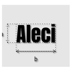 Découpe de lettres : "Aleci"