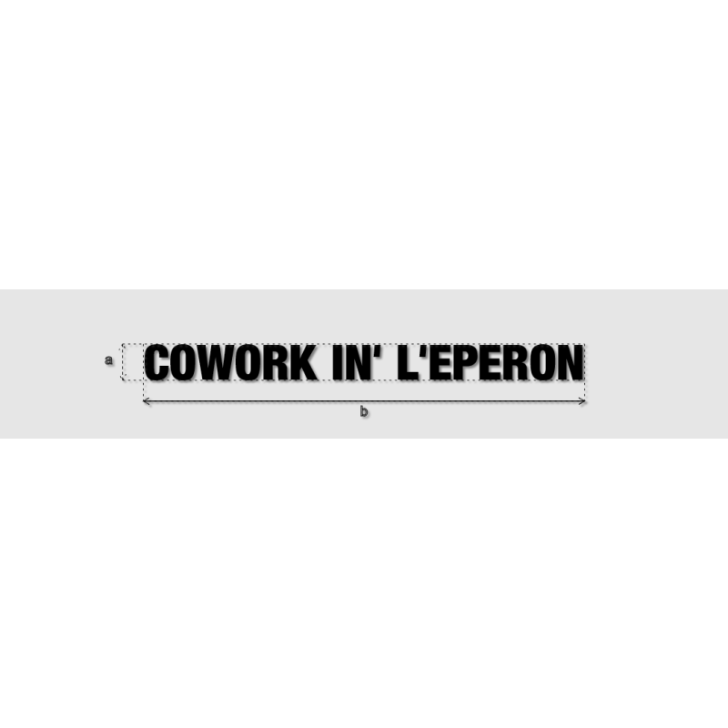 Découpe de lettres : "COWORK IN' L'EPERON"