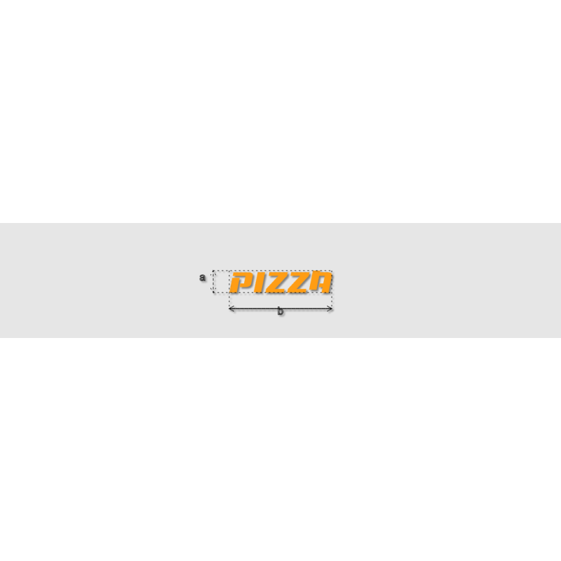 Découpe de lettres : "pizza"