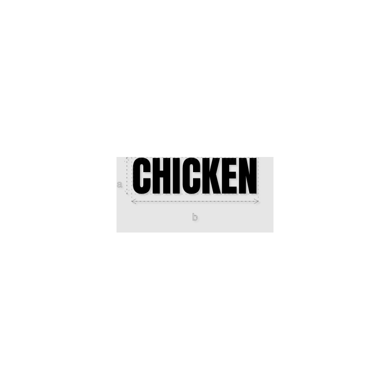 Découpe de lettres : "CHICKEN"