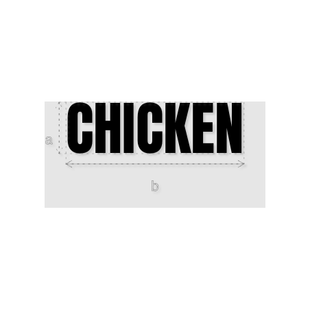 Découpe de lettres : "CHICKEN"