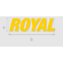 Découpe de lettres : "ROYAL"