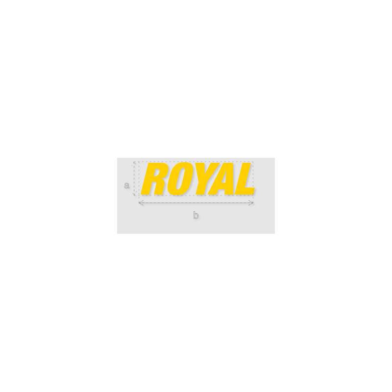 Découpe de lettres : "ROYAL"