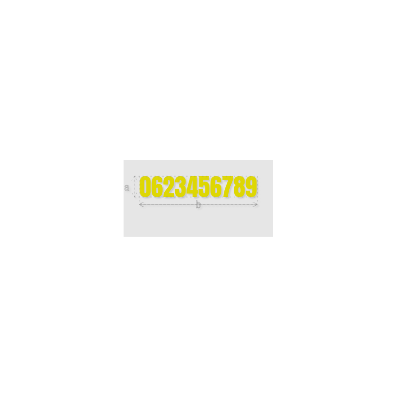 Découpe de lettres : "0623456789"