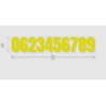 Découpe de lettres : "0623456789"